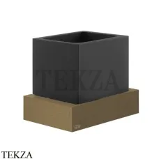 Gessi Rettangolo Стакан для щеток настенный, композит черный 20808-713, Antique Brass Gessi Rettangolo Стакан для щеток настенный, композит черный 20808-713, Antique Brass