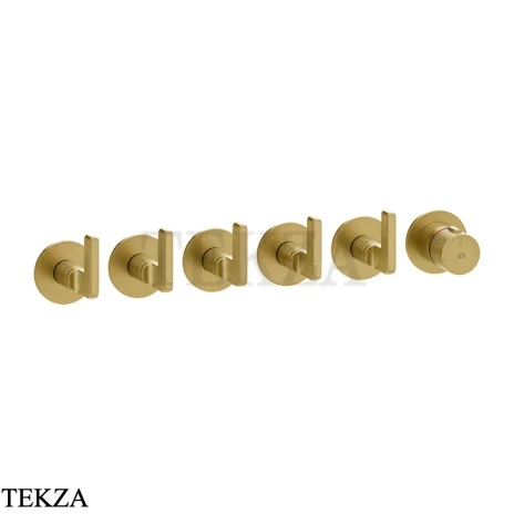 Gessi INCISO SHOWER Термостатический смеситель, 5 потоков, внешняя часть 58340-716, Gold Br. PVD