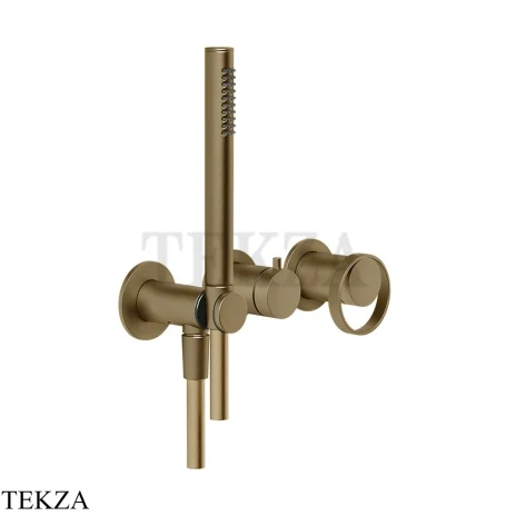 Gessi ANELLO Смеситель для душа на 2 потока, с гарнитуром, внешняя часть 63345-791, Deep Bronze Br. PVD