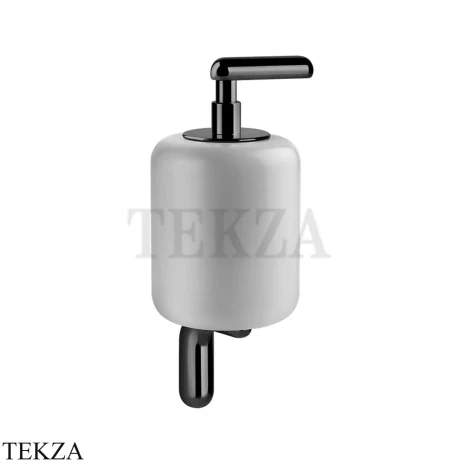 Gessi Goccia Дозатор для жидкого мыла, белая керамика 38013-706, Black Metal PVD