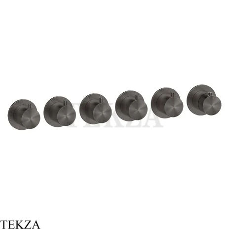 Gessi 316 SHOWER Термостат для душа на 5 выходов, внешняя часть 54340-707, Black Metal Brushed PVD