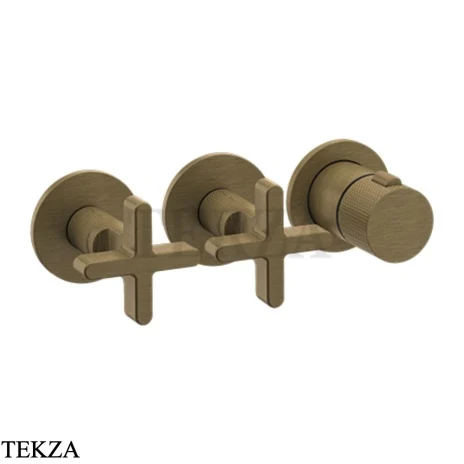 Gessi INCISO SHOWER Термостатический смеситель, 2 потока, внешняя часть 58434-713, Antique Brass