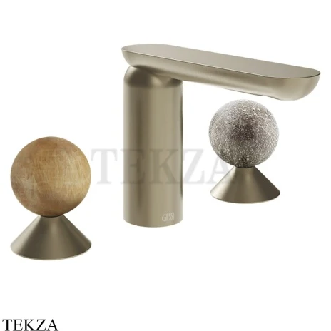 Gessi Perle Смеситель для раковины на 3 отв., без гарнитура 74365-149, нерж. сталь Brush / никель Brushed