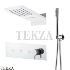 Boheme FUSION Смеситель для душа, 3 потока, верхний душ, гарнитур 130-CR, Хром глянец