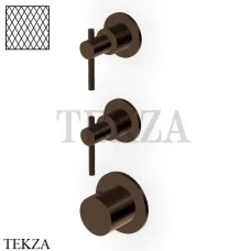 Zucchetti Helm Diagonal Термостат для душа на 2 потока, внешняя часть ZHL802.XP21G3, brushed chocolate PVD