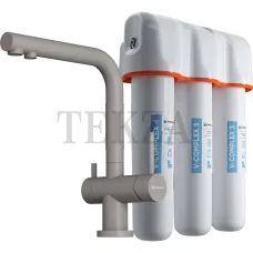 Omoikiri Nagano-GR-P + Pure drop Lite Комплект смеситель+фильтр 4219.8028P leningrad grey