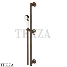 Zucchetti Agora Classic Штанга с ручной лейкой, керамика Z93108.P21, brushed chocolate PVD