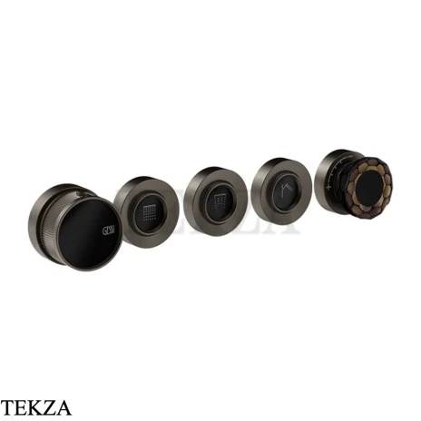 Gessi Perle Термостат для душа на 3 потока, внешняя часть 74834-707, black хром Brush