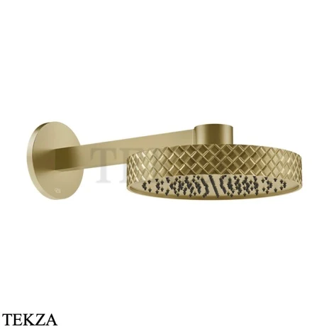 Gessi Pelle Tresse Верхняя лейка с кронштейном D30,5 см, 78149-727, Brushed Brass PVD