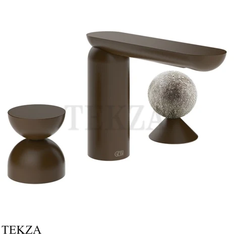 Gessi Perle Смеситель для раковины на 3 отв., без гарнитура 74968-845, бронза Dark Brush