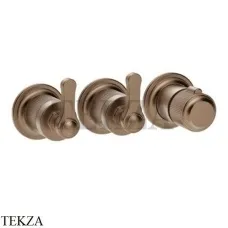 Gessi VENTI20 Термостат для душа, 2 потока, внешняя часть 65334-708, Copper Brushed