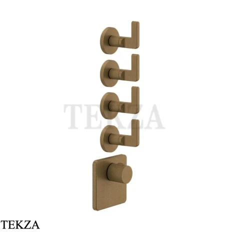 Gessi INCISO WELLNESS Термостат 4 выхода, внешняя часть 58218-713, Antique Brass