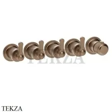 Gessi VENTI20 Термостат для душа, 4 потока, внешняя часть 65338-708, Copper Brushed