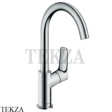 Hansgrohe Logis Смеситель для раковины, с донным клапаном 71130000, хром глянец