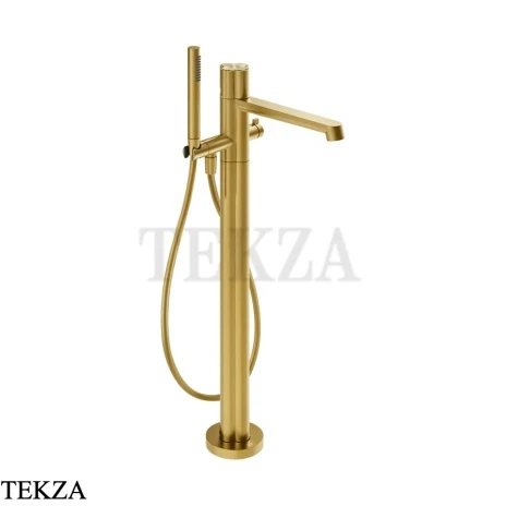 Gessi Ludovica Смеситель для ванны напольный, с гарнитуром 76228-716, золото Brushed