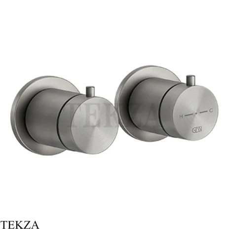 Gessi 316 SHOWER Термостат для душа на 3 выхода, внешняя часть 54236-239, Steel Brushed