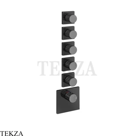 Gessi Incastri Термостат для душа 5 потоков, внешняя часть 75310-706, black хром глянец