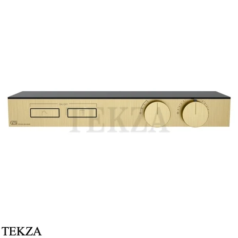 Gessi HI-FI Термостатический смеситель с полочкой, на 2 потока, внешняя часть 63022-727, шампань Brushed