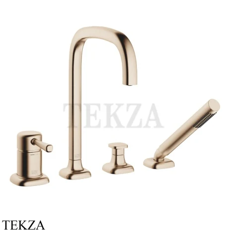 Dornbracht COYA Смеситель для ванны на 4 отверстия с гарнитуром 27632404-46, Brushed Champagne (золото 22кт)