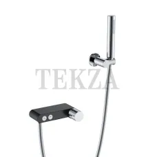 Boheme Stick Смеситель для ванны с изливом и гарнитуром Stick 123-BCR Black DIAMOND Chrome