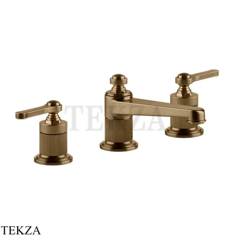 Gessi VENTI20 Смеситель для раковины на 3 отверстия низкий, без донного клапана 65013-791, Deep Bronze Br. PVD