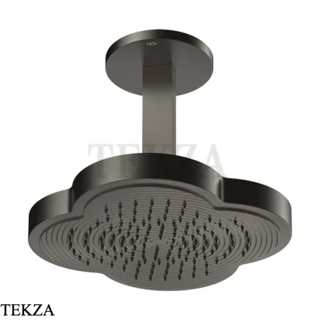 Gessi Ludovica Верхняя душевая лейка с потолочным кронштейном под размер 76152-707, black хром Brush