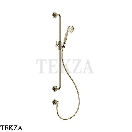 Gessi VENTI20 Штанга в комплекте с душевой лейкой, шланг, вывод 65142-710, Brass PVD