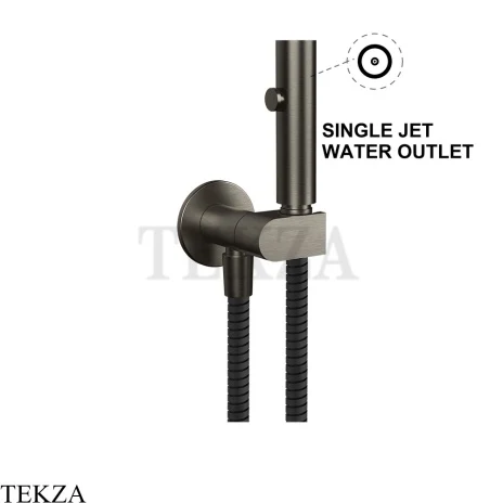 Gessi Гидроершик настенный с запорным клапаном, 45122-707, black хром Brush