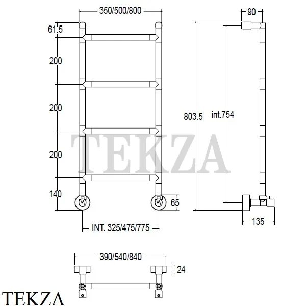Margaroli Sereno 482/L Полотенцесушитель для ГВС 4827704CR, хром глянец
