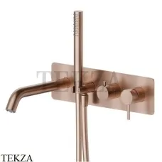 Newform X-Steel 316 Смеситель для ванны с гарнитуром, внешняя часть 69680EX.59.067, PVD Brushed copper bronze