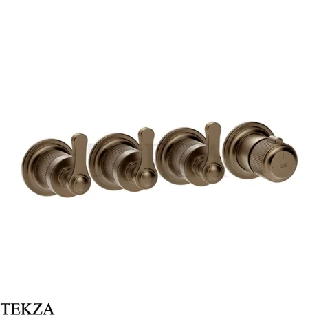 Gessi VENTI20 Термостат для душа, 3 потока, внешняя часть 65336-761, Coffee Bronze Br. PVD