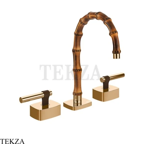 Gessi Jacqueline Смеситель для раковины на 3 отв., без донного клапана 77011-735, бронза глянец