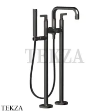 Gessi INCISO Смеситель для ванны напольный, с душевым гарнитуром 58029-707, Black Metal Brushed