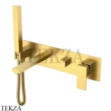 Boheme Qubic Смеситель для ванны, с изливом, ручной душ, комплект 474-2-MG, латунь matt gold