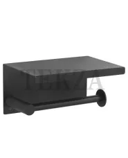 Boheme Uno Держатель для туалетной бумаги с крышкой-полочкой Uno 10971-B Black Черный матовый