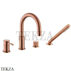 Boheme Uno Смеситель врезной на борт ванны с душевым гарнитуром Uno 460-CB, Copper Brushed