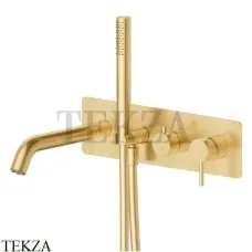 Newform X-Steel 316 Смеситель для ванны с гарнитуром, внешняя часть 69680EX.59.097, PVD Brushed gold