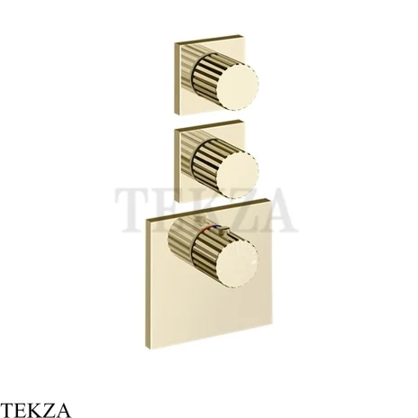 Gessi Incastri Термостат для душа 2 потока, внешняя часть 75304-710, шампань глянец