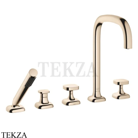 Dornbracht COYA Смеситель для ванны на 5 отверстий с гарнитуром 27522404-47, Champagne (золото 22 т)