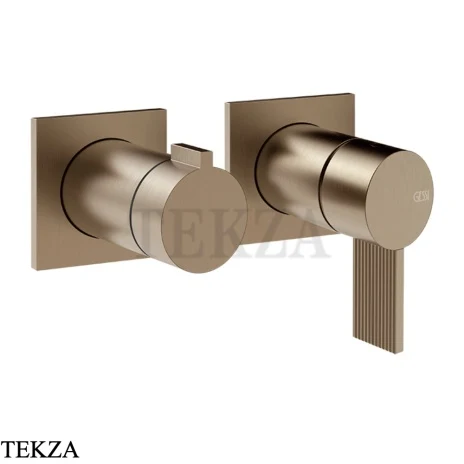 Gessi Inverso RIGATO Смеситель для душа, 2 потока, внешняя часть 73538-761, Coffee Bronze Brushed PVD
