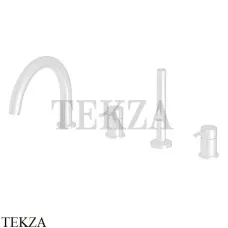 FIMA Carlo Frattini SNAP Смеситель на борт ванны, с гарнитуром F3124NBS, белый матовый