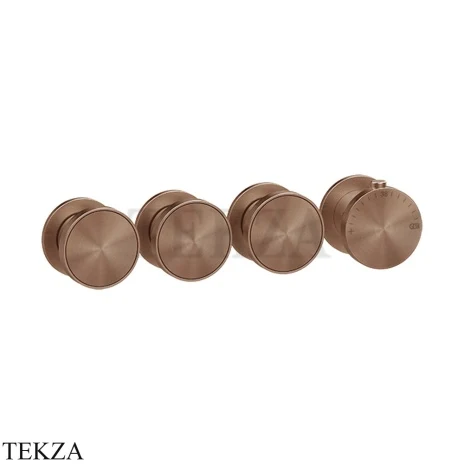 Gessi Origini MATERIC Термостат для душа 3 потока, внешняя часть 66336-708, Copper Brushed