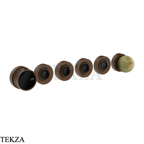 Gessi Perle Термостат для душа на 4 потока, внешняя часть 74536-845, бронза Dark Brush