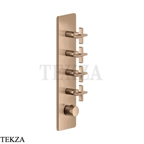 Gessi INCISO WELLNESS Термостат 4 выхода, внешняя часть 58228-030, Copper PVD