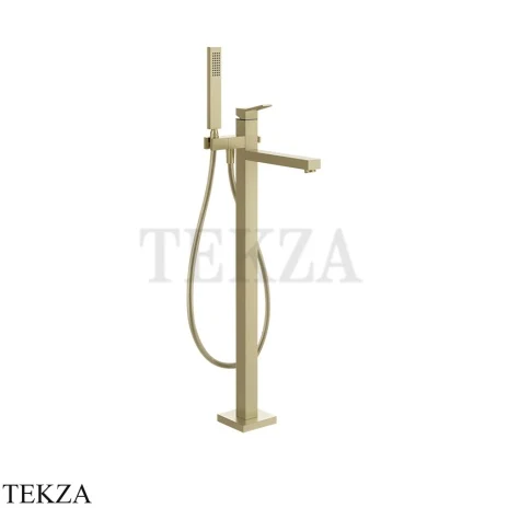 Gessi RETTANGOLO K Смеситель для ванны напольный, внешняя часть 53129-727, Brushed Brass PVD
