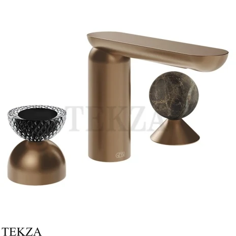 Gessi Perle Смеситель для раковины на 3 отв., без гарнитура 74718-708, медь Brushed