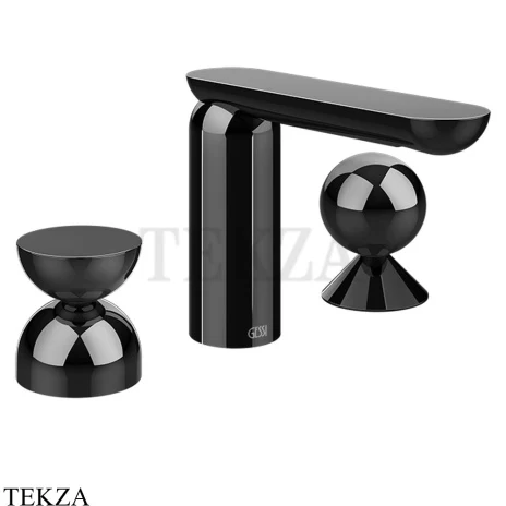 Gessi Perle Смеситель для раковины на 3 отв., без гарнитура 74908-706, black хром глянец