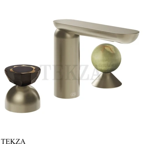 Gessi Perle Смеситель для раковины на 3 отв., без гарнитура 74858-149, нерж. сталь Brush / никель Brushed