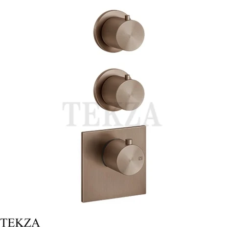 Gessi 316 WELLNESS Термостат 2 потока, внешняя часть 54504-708, Copper Brushed PVD