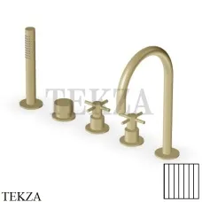 Zucchetti Helm Vertical Смеситель на борт ванны с гарнитуром ZHM511.XP31G2, brushed british gold PVD